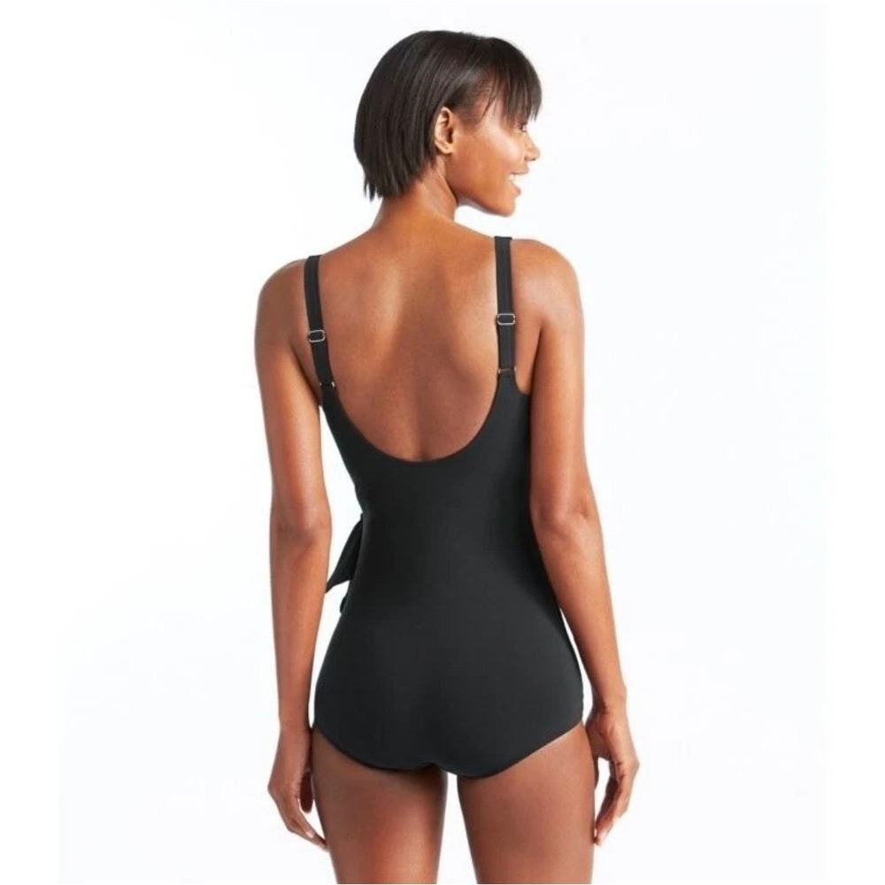 L.L. Bean Black One-Piece Swimsuit with Side Tie - Picture 3 of 13